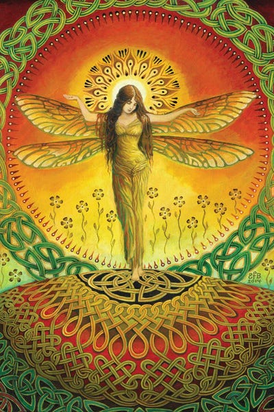 The Dragonfly Goddess by Emily Balivet metal wall art