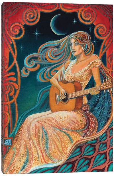 Gypsy Moon Canvas Art Print - Musician Art