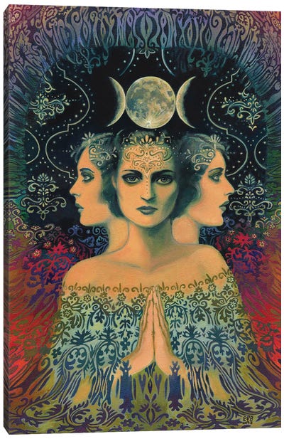 The Moon: Goddess Of Mystery Canvas Art Print - Psychedelic & Trippy Art