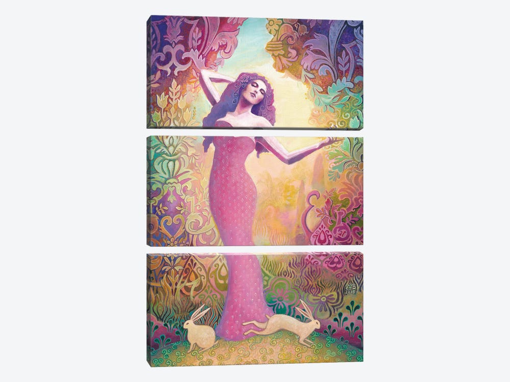 Ostara: The Germanic Goddess Of Spring by Emily Balivet 3-piece Canvas Art Print