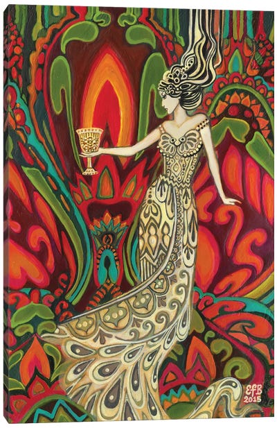The Queen Of Cups Canvas Art Print - Mythological Figures