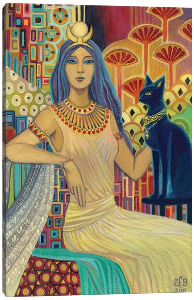 Bast: The Cat Goddess Canvas Art Print - Emily Balivet