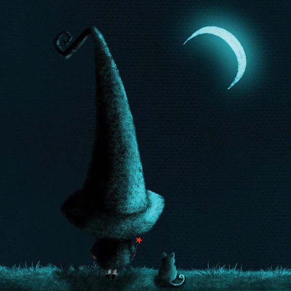 Black Cats: Moon Watching by Ellie Beykzadeh