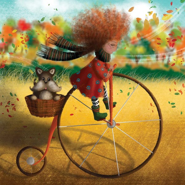 Kids Transportation Art: Fall Breeze by Ellie Beykzadeh