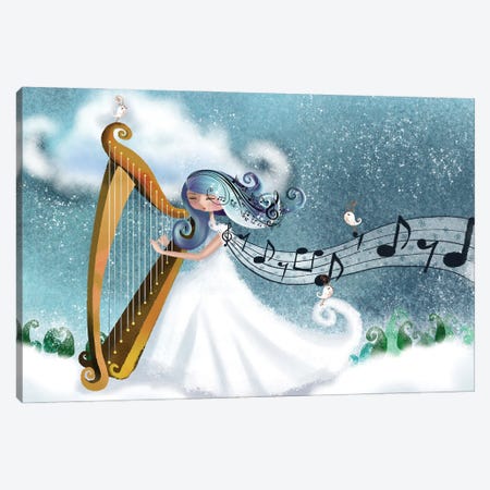 A Winter Harp Player Canvas Print #EBY30} by Ellie Beykzadeh Canvas Art