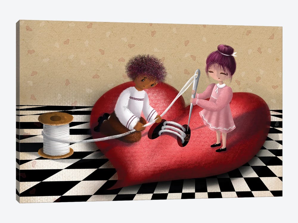 Happy Valentine's Day by Ellie Beykzadeh 1-piece Canvas Art Print