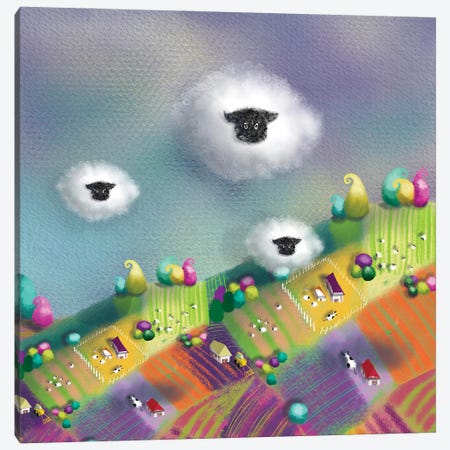 Clouds Or Sheep Canvas Print #EBY3} by Ellie Beykzadeh Canvas Print
