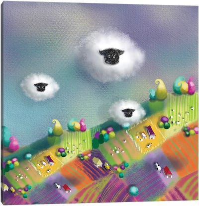 Clouds Or Sheep Canvas Art Print - Ellie Beykzadeh
