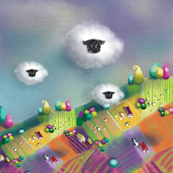 Sheep: Clouds Or Sheep by Ellie Beykzadeh