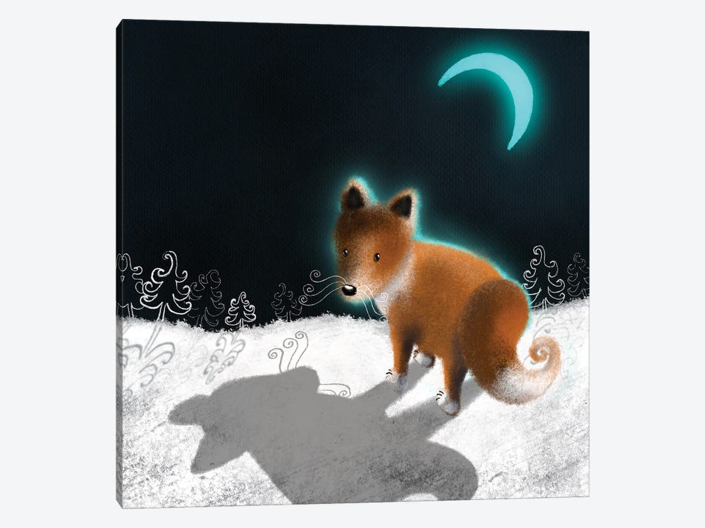 The Fox And The Moon by Ellie Beykzadeh 1-piece Canvas Art
