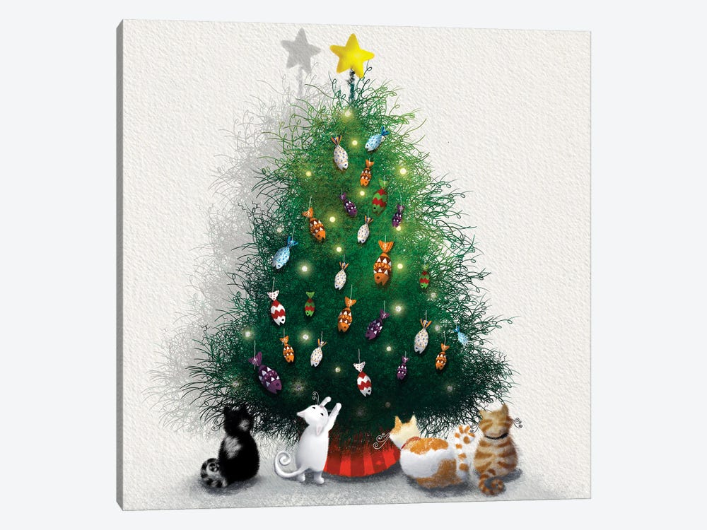 Kitten Christmas by Ellie Beykzadeh 1-piece Canvas Wall Art