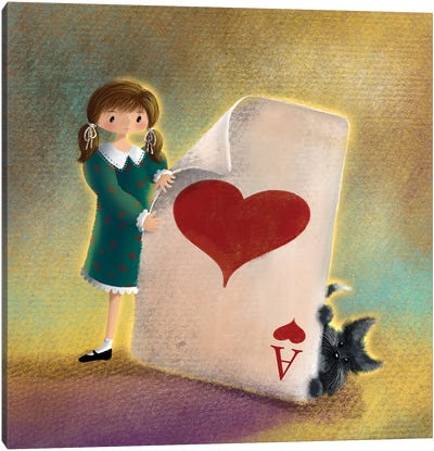 Ace Of Hearts Canvas Art Print - Funky Art Finds