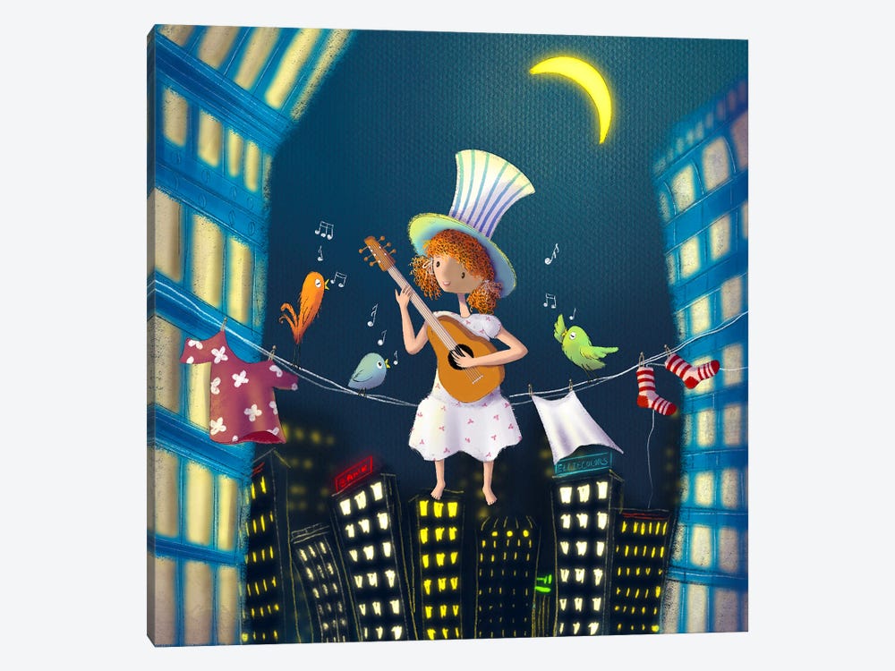A Solo Concert In The City by Ellie Beykzadeh 1-piece Canvas Wall Art