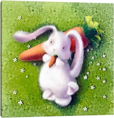 My Little Bunny Canvas Art Print - Carrot Art