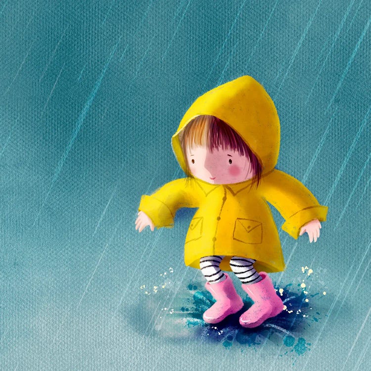 The Joy Of Jumping In The Puddle by Ellie Beykzadeh wall art
