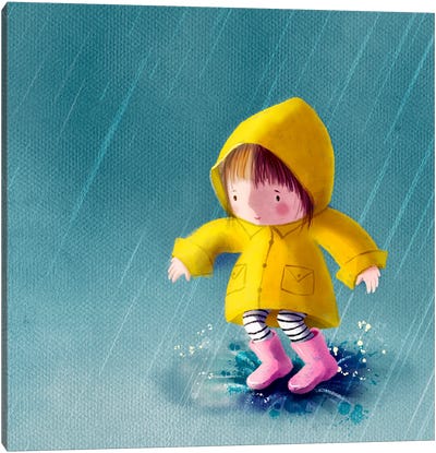The Joy Of Jumping In The Puddle Canvas Art Print - Ellie Beykzadeh