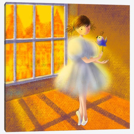 The Little Ballerina Canvas Print #EBY50} by Ellie Beykzadeh Canvas Wall Art