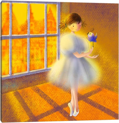 The Little Ballerina Canvas Art Print - Ellie Beykzadeh