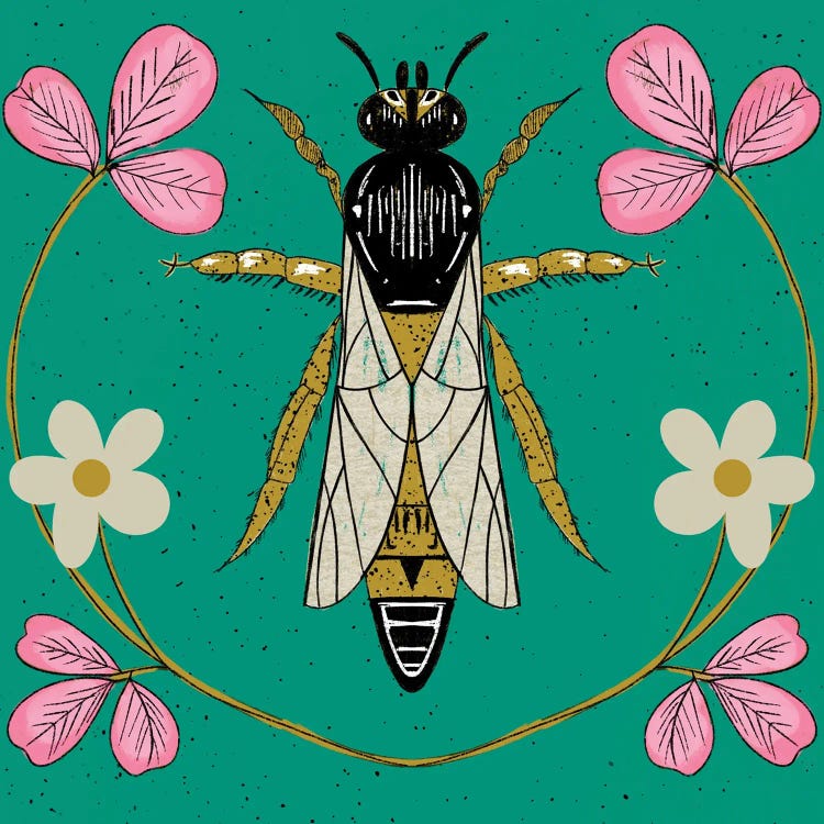 Bee Floral by Erika C. Brothers wall art
