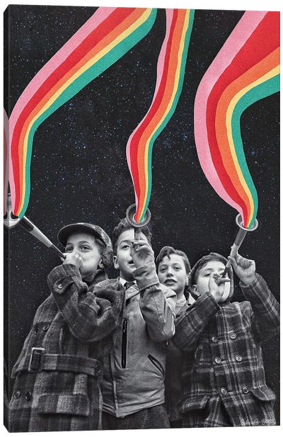 Rainbow Music Canvas Art Print - Erika C Brothers