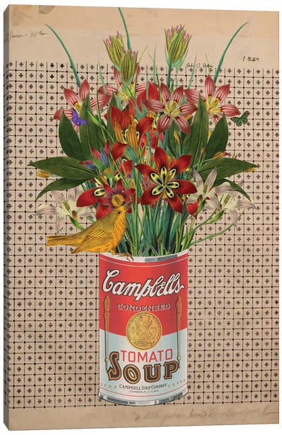 Soup Of Flowers Canvas Art Print - Pop Art for Kitchen