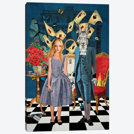 Alice And The White Rabbit Canvas Print #ECB50} by Erika C. Brothers Canvas Wall Art