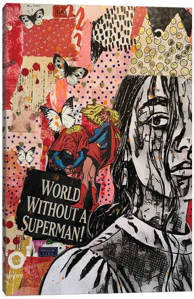 World Without Super Man Canvas Art Print - Erika C Brothers