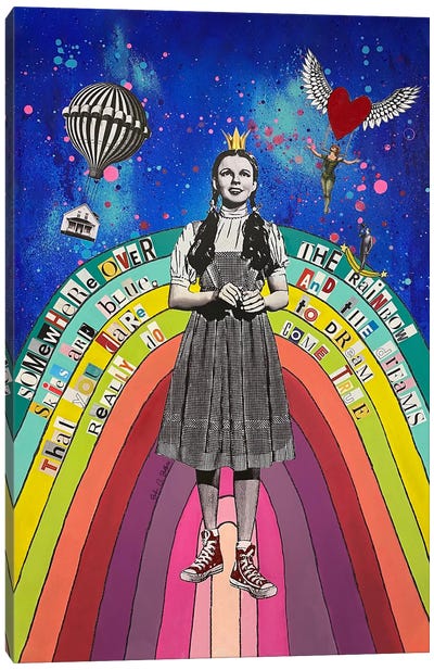 Somewhere Over The Rainbow Canvas Art Print - Dorothy Gale