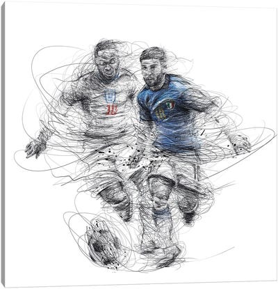Italia Inghilterra Canvas Art Print - Soccer Art