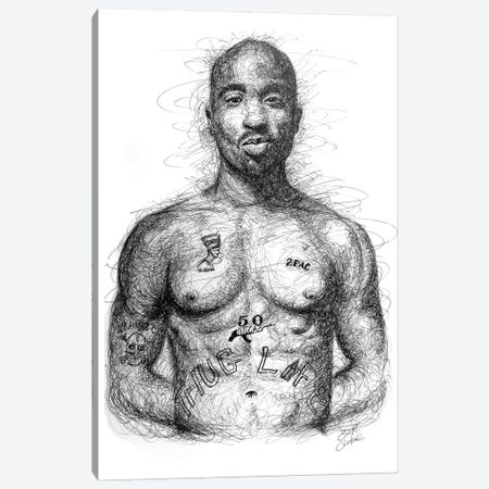 Tupac II Canvas Print #ECE115} by Erick Centeno Art Print