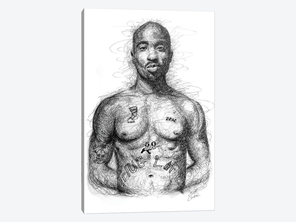 Tupac II by Erick Centeno 1-piece Canvas Art Print