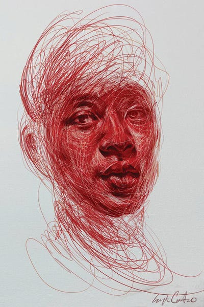 Shapes In Red II by Erick Centeno framed canvas print