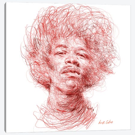 Jimi Hendrix Canvas Print #ECE130} by Erick Centeno Canvas Art