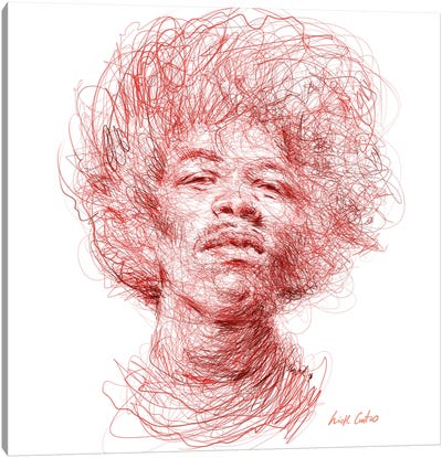 Jimi Hendrix Canvas Art Print - Erick Centeno