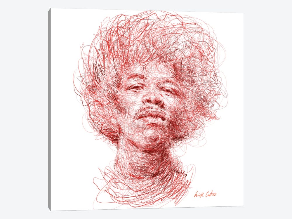 Jimi Hendrix by Erick Centeno 1-piece Canvas Wall Art