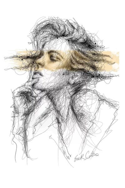 Gold Thoughts by Erick Centeno framed canvas print