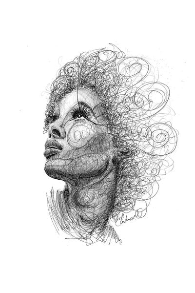 Hairstyle I by Erick Centeno framed canvas print