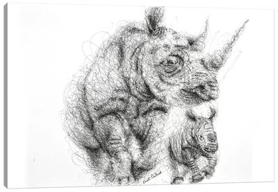Motherhood Canvas Art Print - Rhinoceros Art