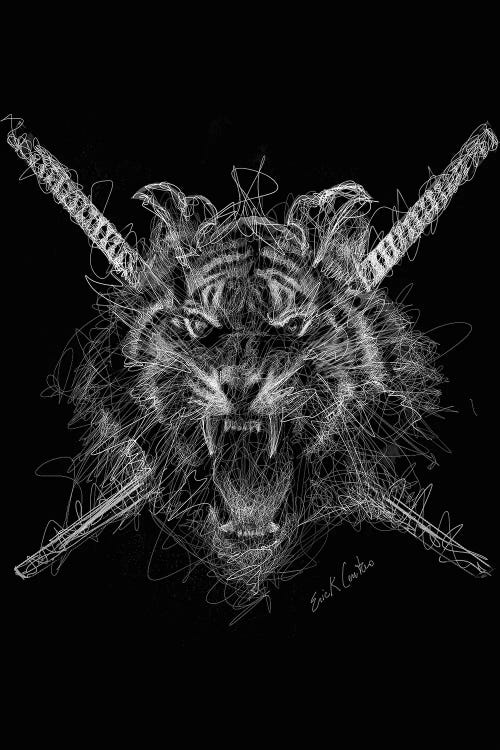 Samurai Tiger by Erick Centeno wall art