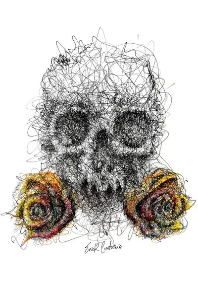 Skull & Roses by Erick Centeno canvas print