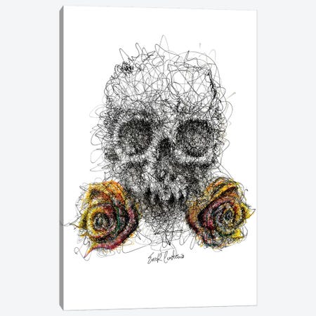 Skull & Roses Canvas Print #ECE50} by Erick Centeno Canvas Print