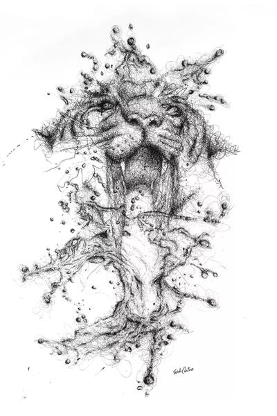 Water Tiger by Erick Centeno framed canvas print