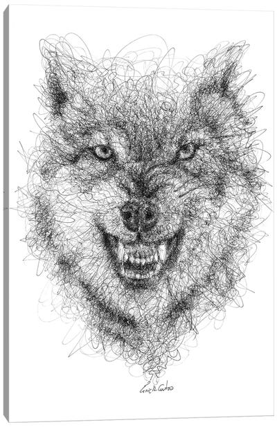 Wolf Look Canvas Art Print - Erick Centeno