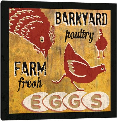 Barnyard Poultry Canvas Art Print - Vintage Kitchen Posters