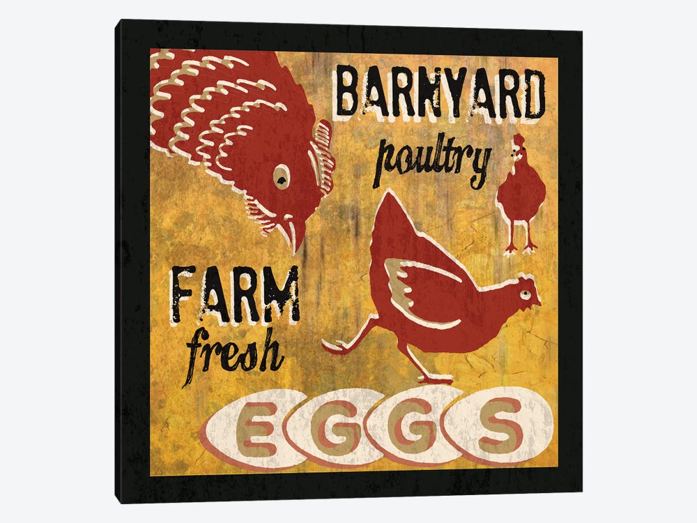 Barnyard Poultry by Erin Clark 1-piece Canvas Artwork