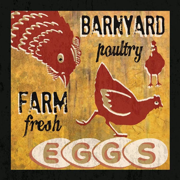 Vintage Kitchen Posters: Barnyard Poultry by Erin Clark