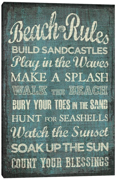Beach Rules Canvas Art Print - Adventure Art
