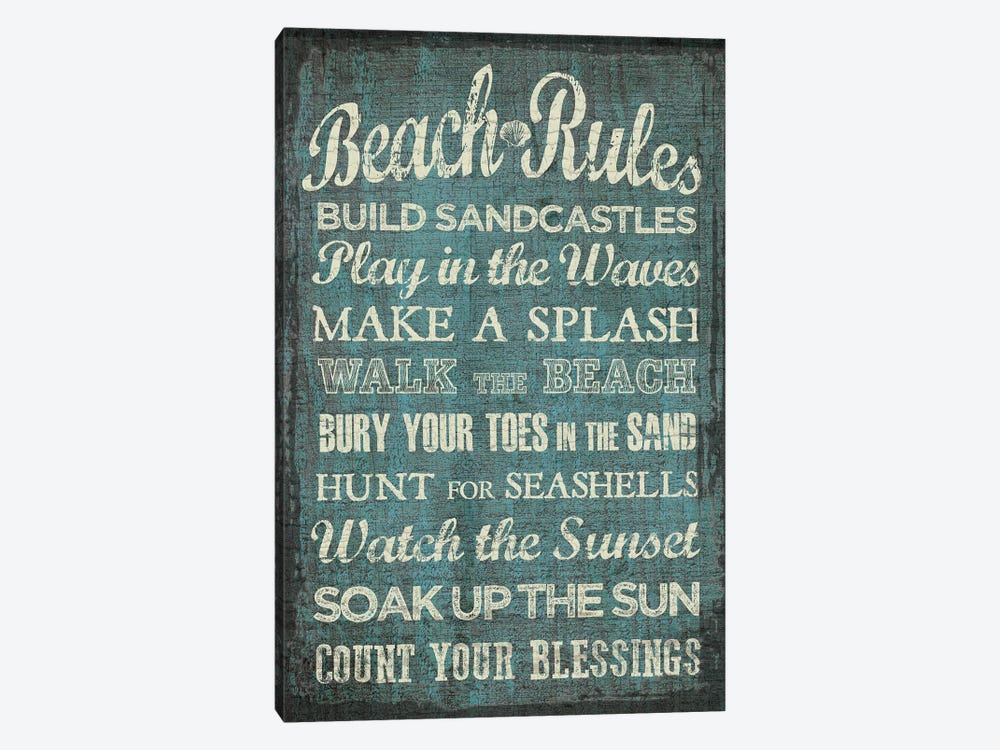 Beach Rules by Erin Clark 1-piece Canvas Print