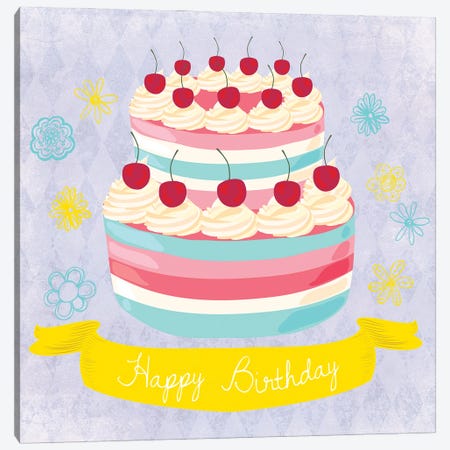 Birthday Cake Canvas Print #ECK131} by Erin Clark Art Print