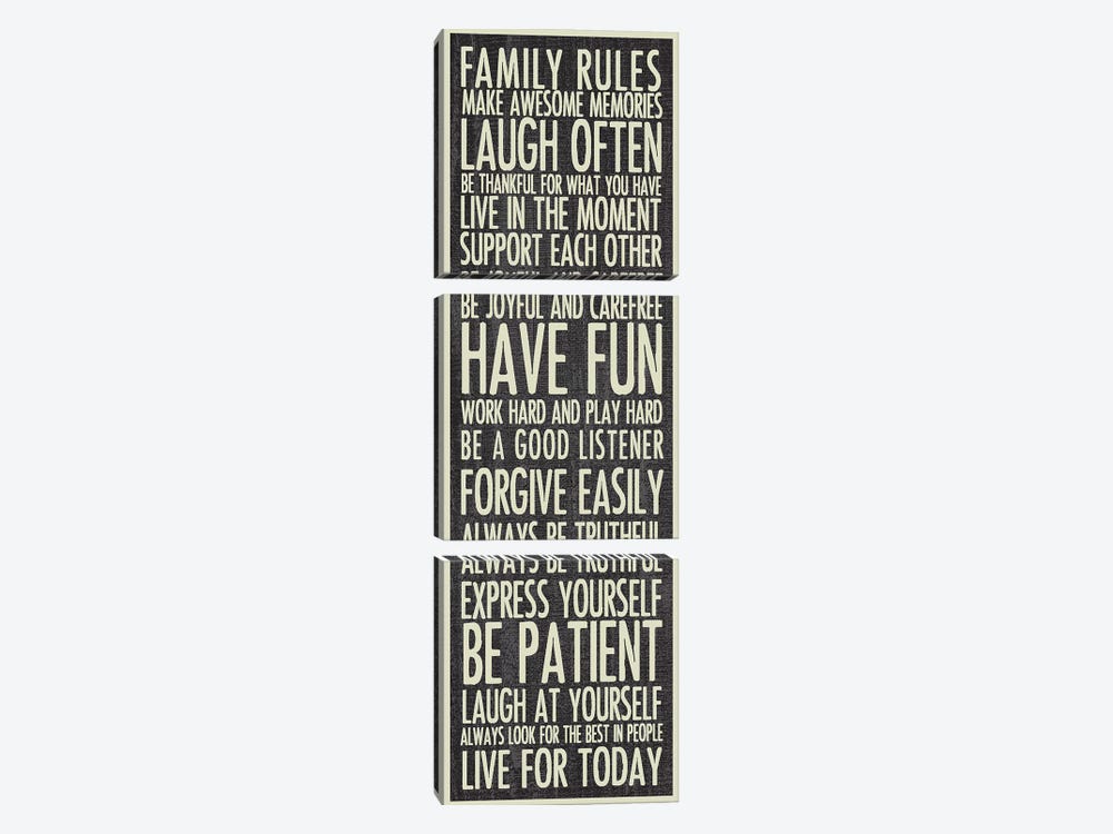 Family Rules by Erin Clark 3-piece Art Print
